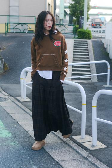 ZW COLLECTION CHECKED WOOL BLEND TROUSERS - Brown-Blue by Zara