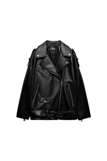 FAUX LEATHER OVERSIZE JACKET
