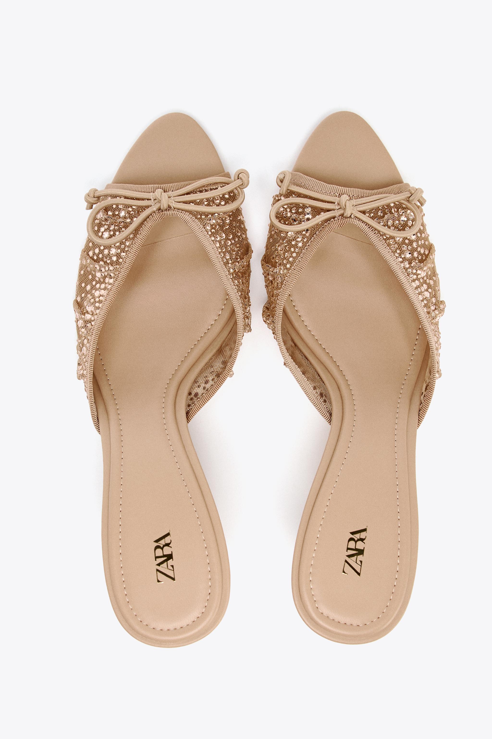 HIGH HEEL RHINESTONE MESH SANDALS - Pink | ZARA United States