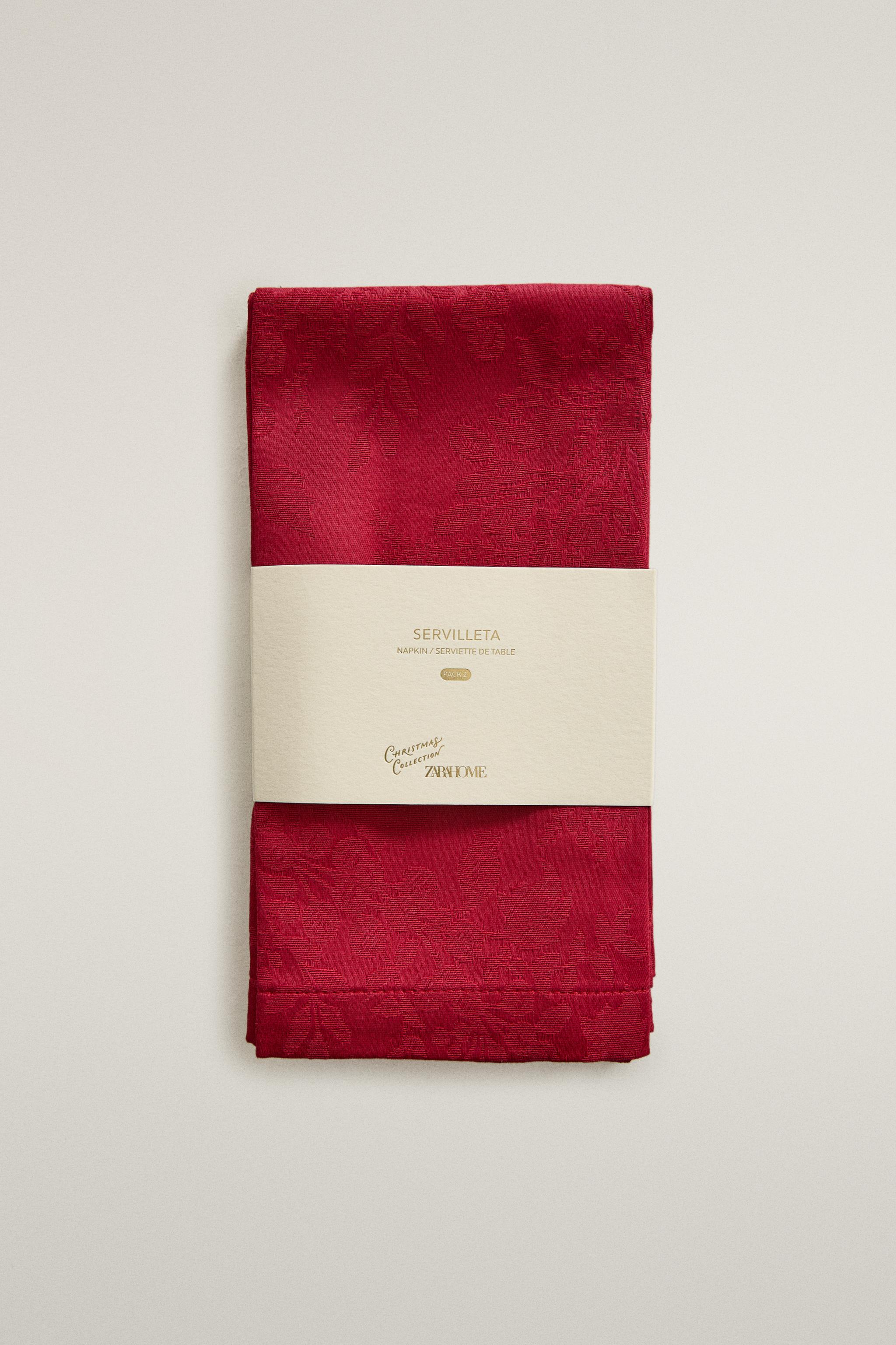 SERVIETTES DE TABLE COTON JACQUARD NOËL (LOT 2)