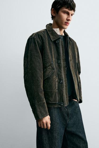 VELOUR TWILL JACKET - Dark green by Zara - Image 5