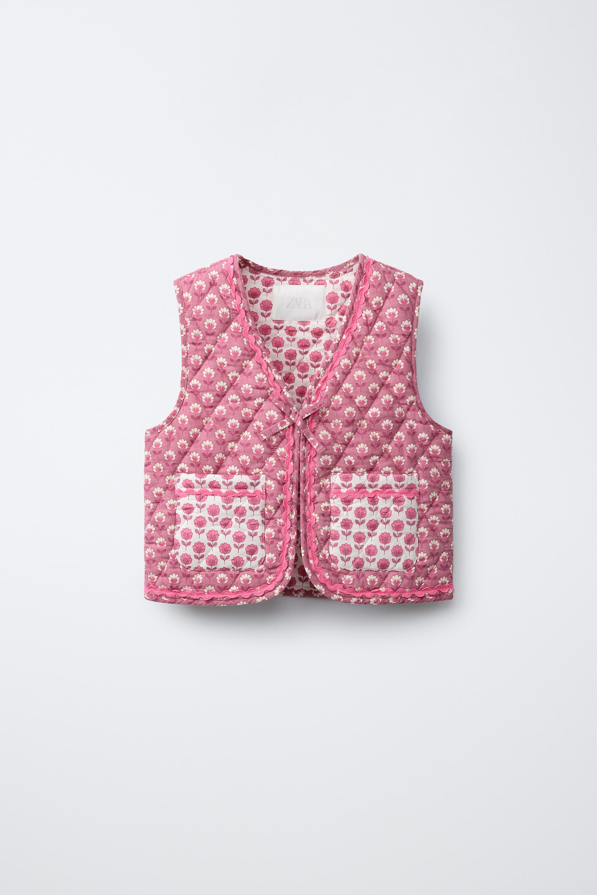 Детские жилеты Zara FLORAL BOW QUILTED VEST — фото 2