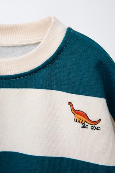 SWEAT À RAYURES BRODÉ - Bleu roi de Zara - Image 2