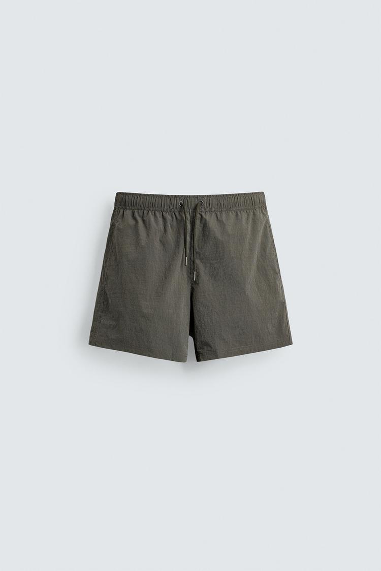 ZARA STRIPED SWIM SHORTS