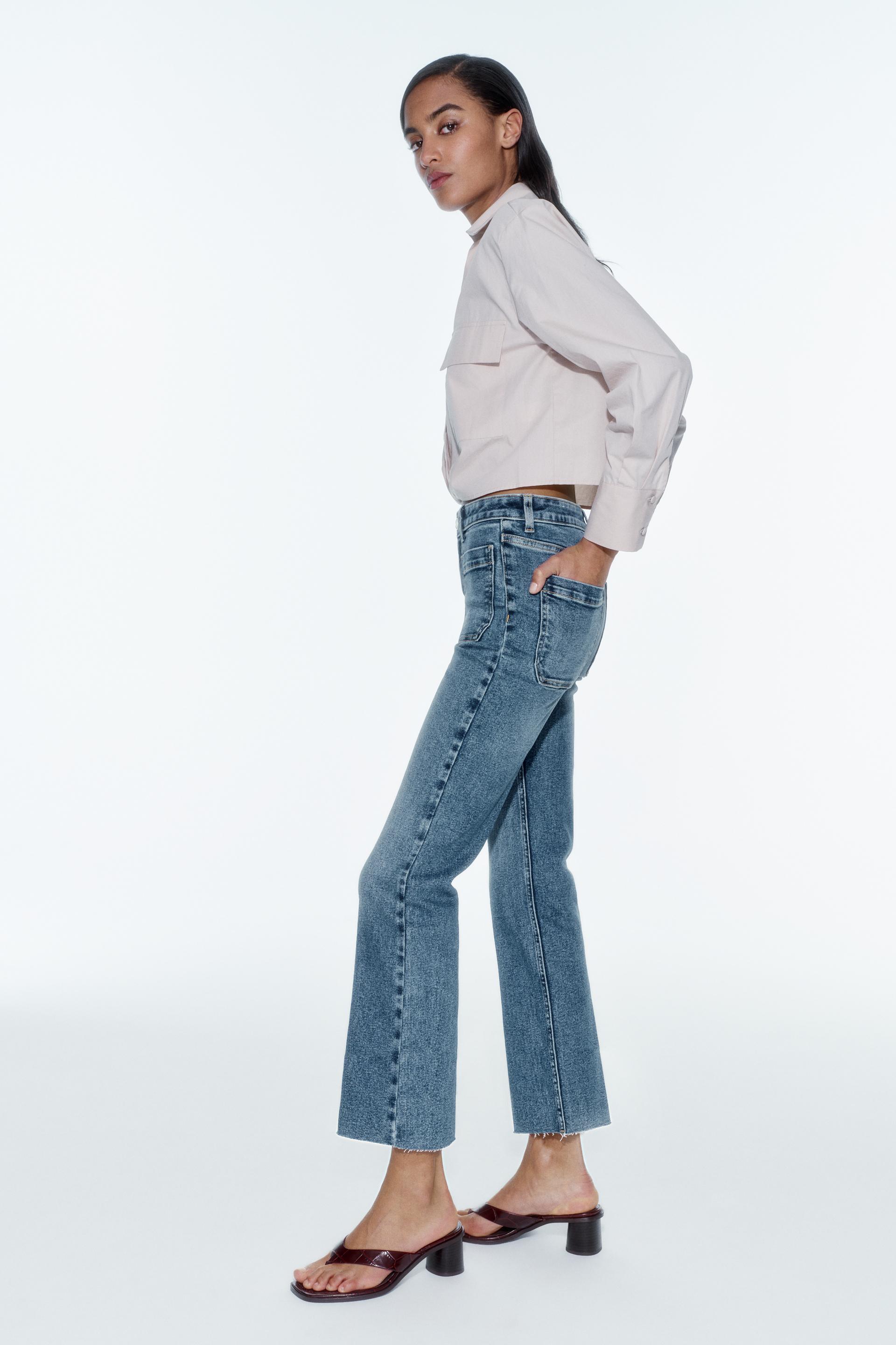 HIGH-WAISTED MINI FLARE JEANS Z1975 - Gray
