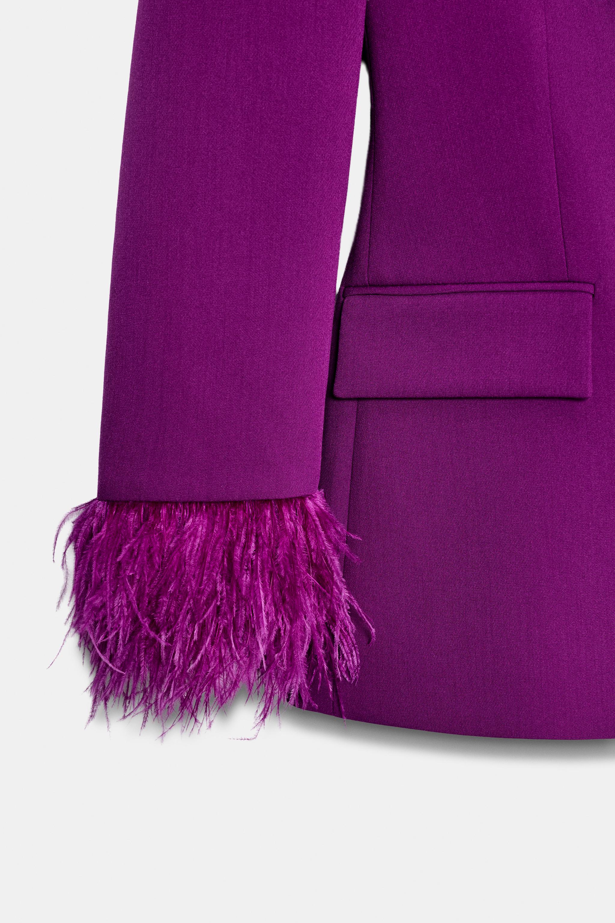 FEATHER CUFF SHOULDER PAD BLAZER