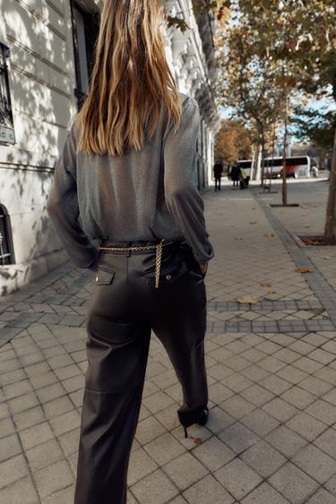 PULL OVERSIZE EN MAILLE À FIL MÉTALLISÉ - Gris de Zara - Image 4