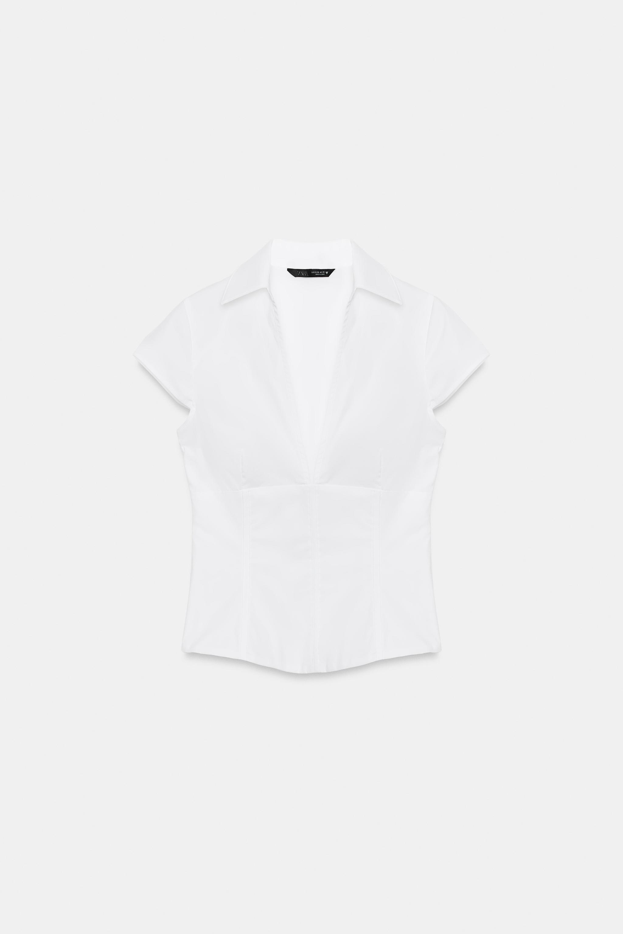 CHEMISE STYLE CORSET EN POPELINE À POIS