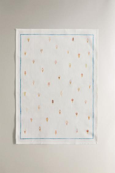 PACK OF COTTON ICE CREAM TEA TOWELS (PACK OF 2) - Bluish by Zara - Image 2
