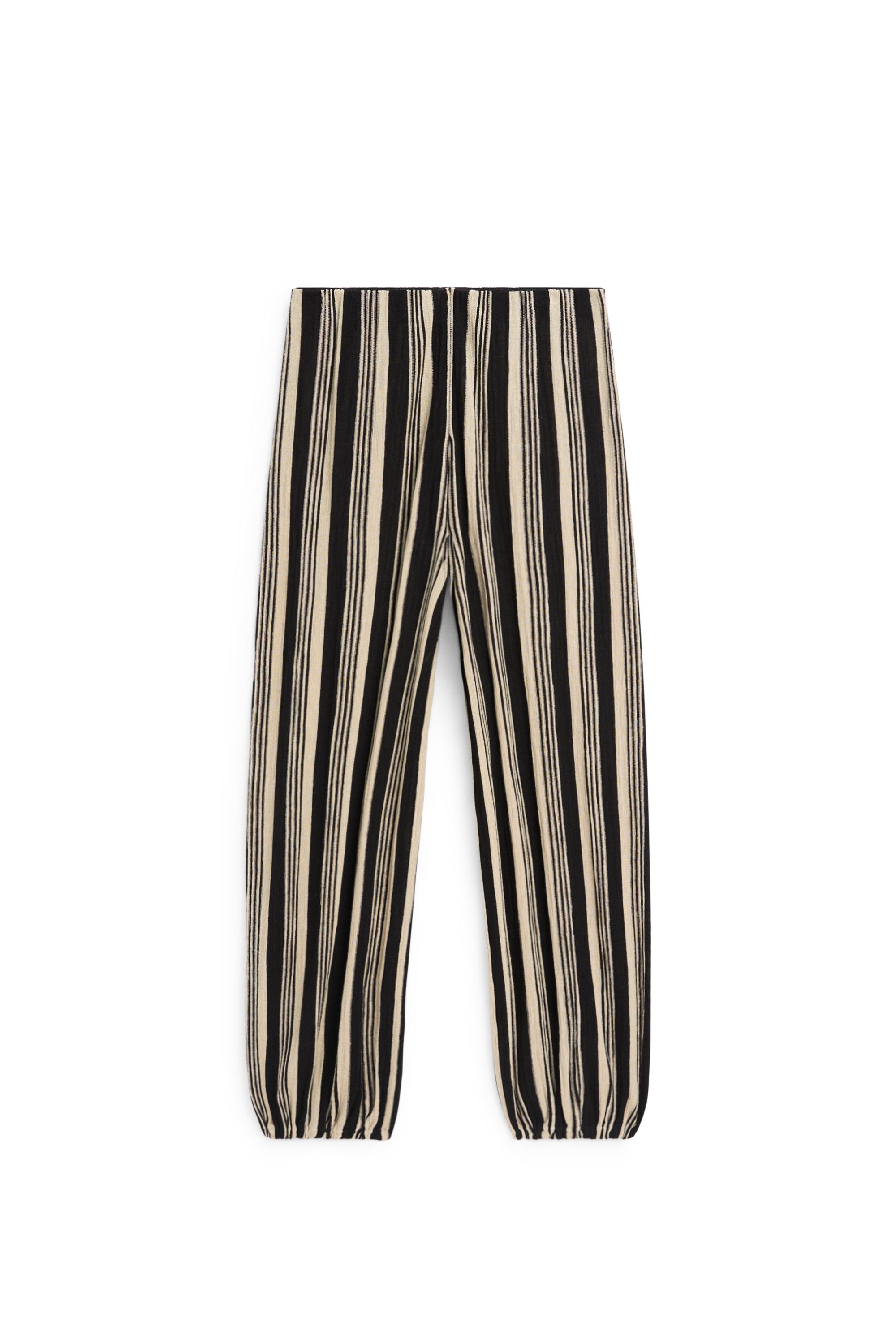 Striped sarouel co-ord pants - Black | ZARA Canada