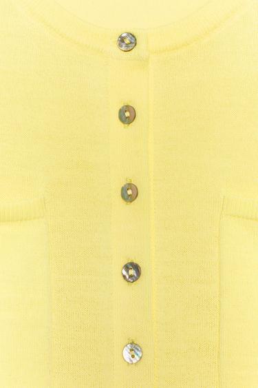 GILET AVEC LAINE ET POCHES - Jaune clair de Zara - Image 7