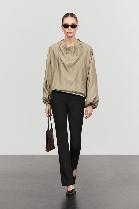 Blouse fluide à liens au col - Pierre de Zara - Image 0