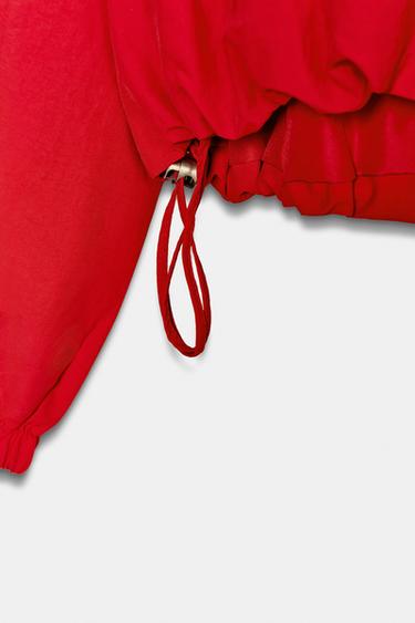 NYLON JACKET WITH TIES - Red by Zara - Image 8
