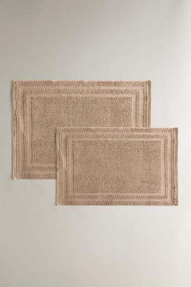 Zara NON-SLIP COTTON BATH MAT - Dark beige