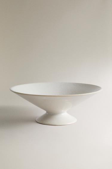 DECORATIVE WHITE CERAMIC BOWL - Ecru / Marl by Zara - Image 0