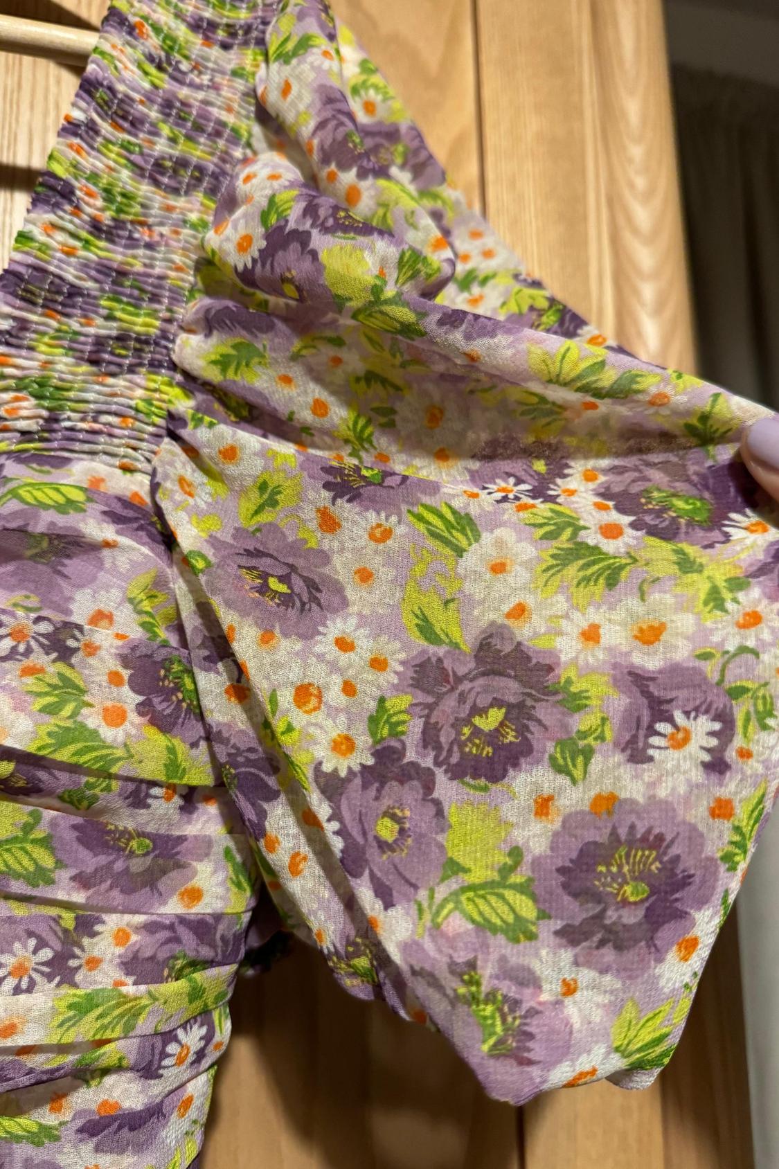 PRINTED DRAPED DRESS - Image 5