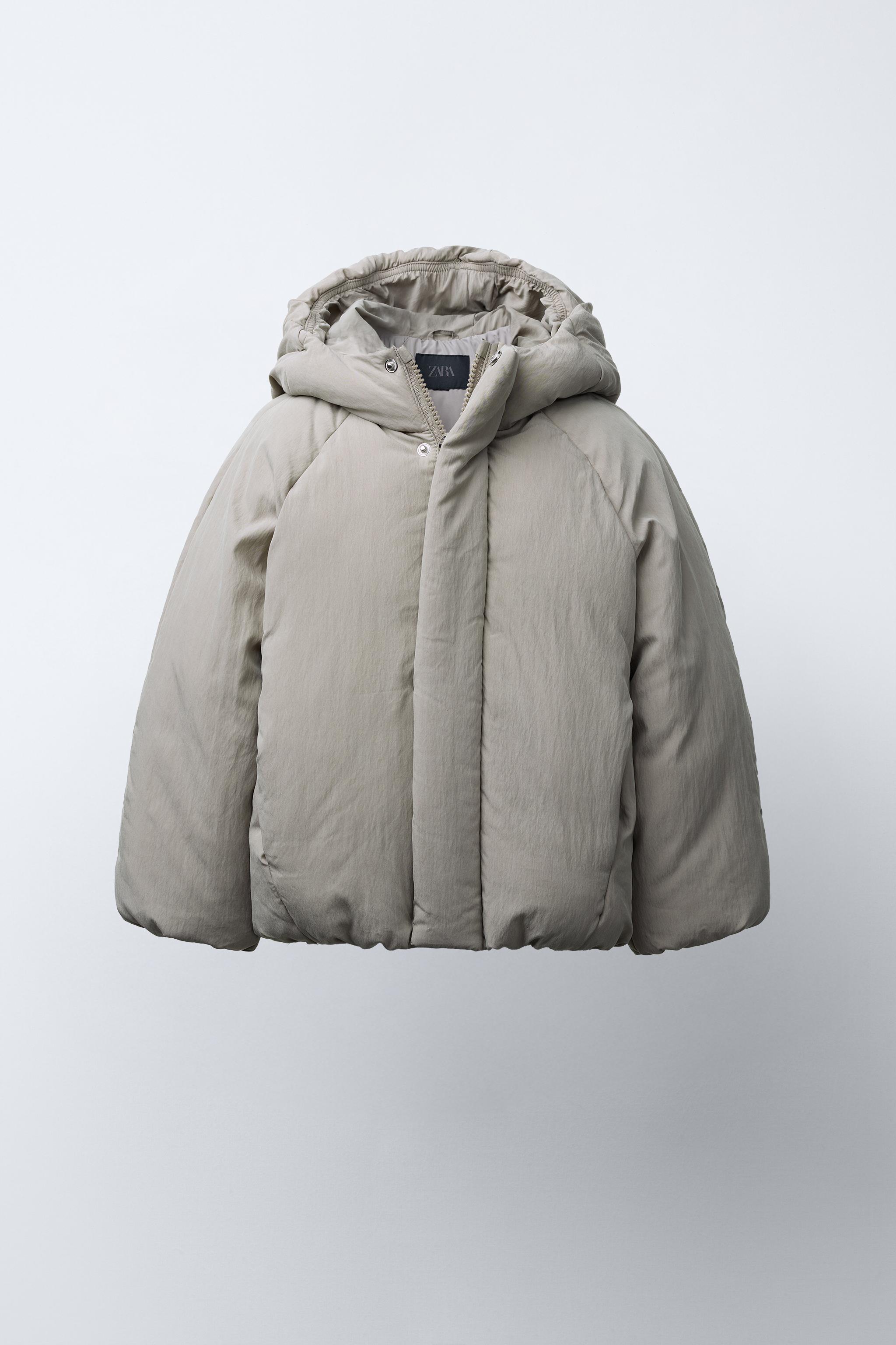 PUFFER COAT WITH EMBOSSED LOGO HOODIE