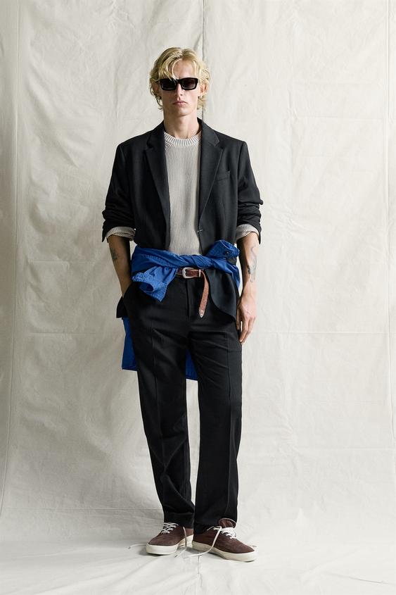 100% WOOL REGULAR FIT SUIT TROUSERS - Black de Zara - Imagen 0