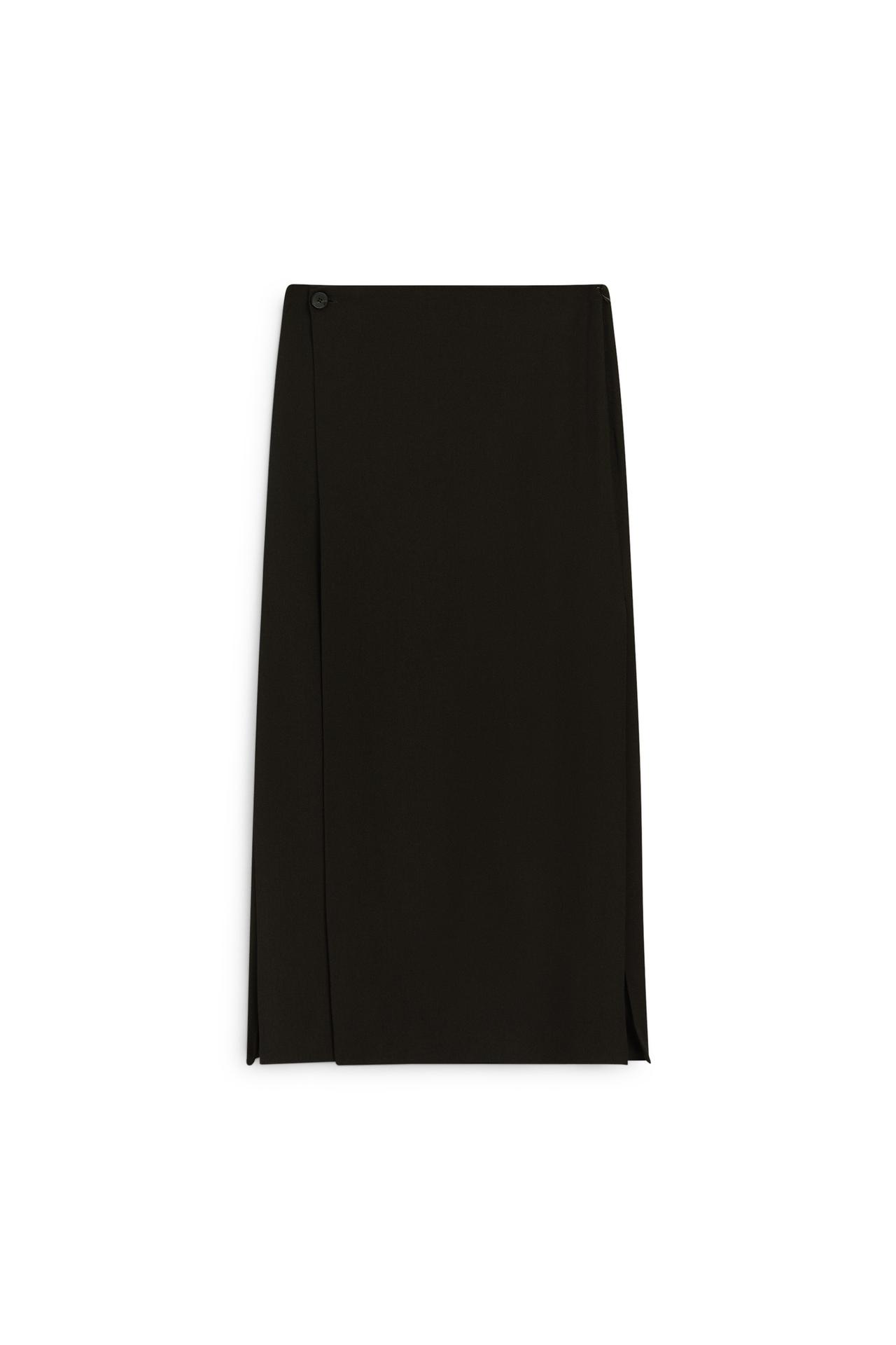 Flowing wrap midi skirt - LIMITED EDITION — Black