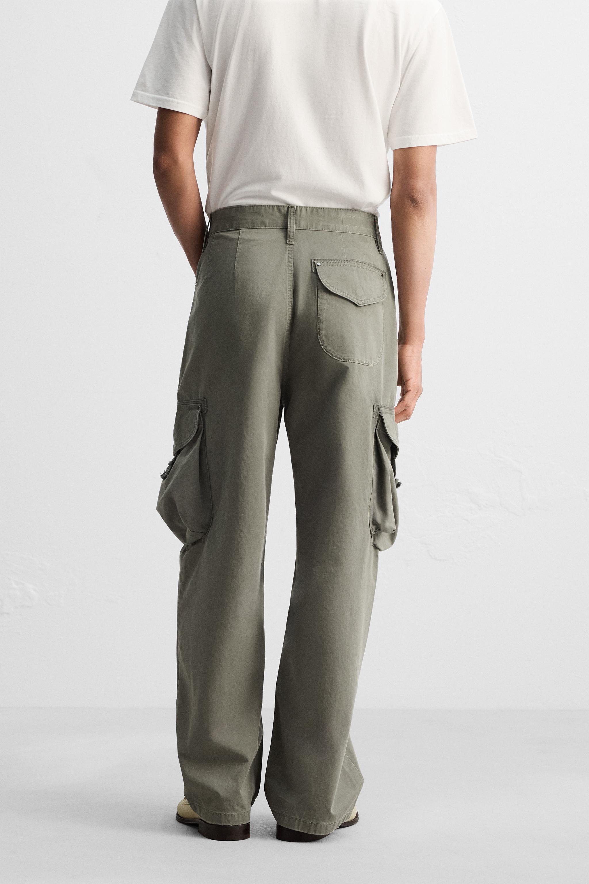 CARGO TROUSERS カーゴパンツ ウォッシュド ベージュ ウォッシュドカーゴパンツ - ミディアムカーキ | ZARA Japan / 日本