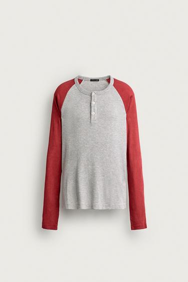 SLIM FIT COLOR BLOCK T-SHIRT — Gray marl 1