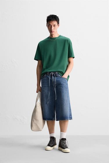 BASIC HEAVY WEIGHT T-SHIRT - Green by Zara