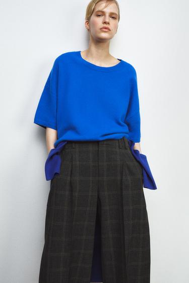 100% WOOL WIDE SLEEVE JUMPER - Bluish by Zara