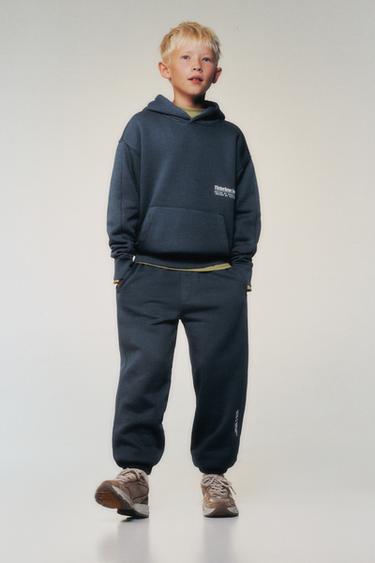 COMPLETO FELPA CON CAPPUCCIO E PANTALONE JOGGER - Blu di Zara