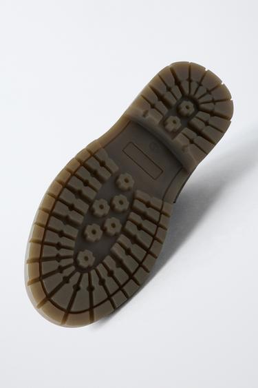 LEATHER ANKLE BOOTS - Grey by Zara