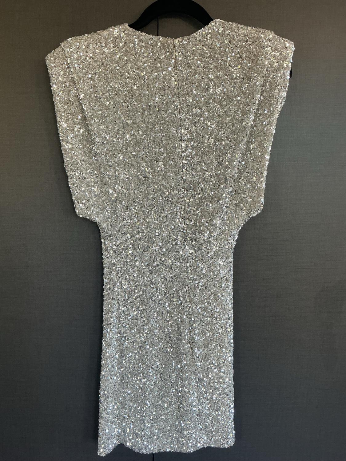 SHOULDER PADS SEQUIN DRESS ZW COLLECTION - Image 2