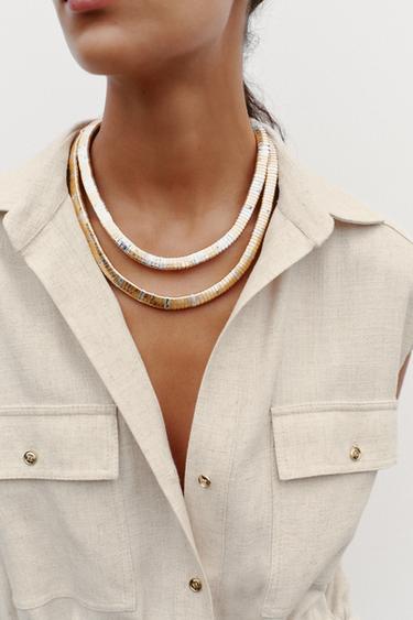 PACK DE 2 COLARES COMBINADOS COM PEÇAS METÁLICAS - Ouro / Prata da Zara