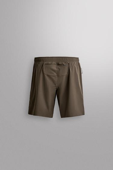 سروال قصير RUNNING مقاس 7 بوصة - بني داكن by Zara