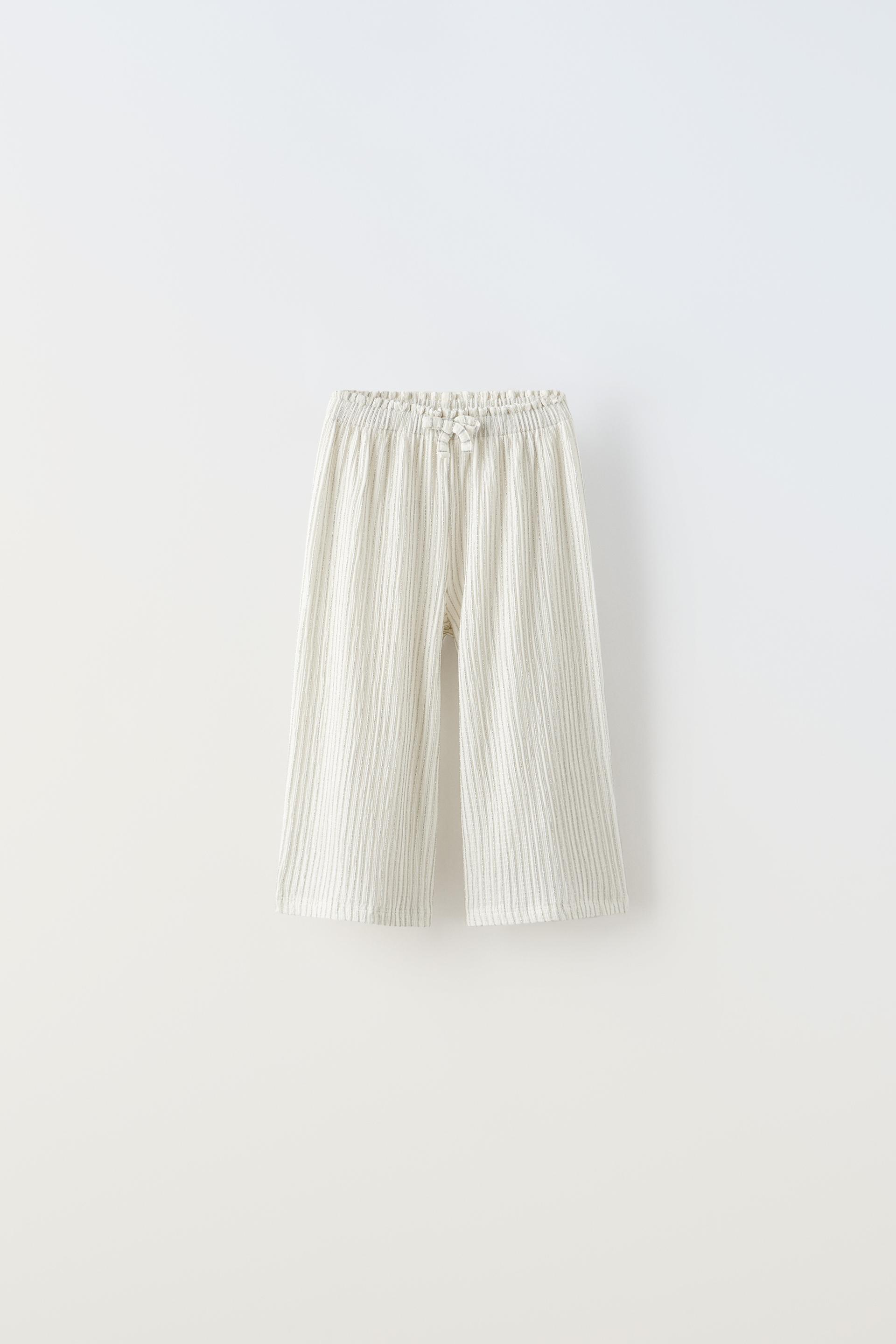 CULOTTES WITH SHINY STRIPES Ecru ZARA Turkey