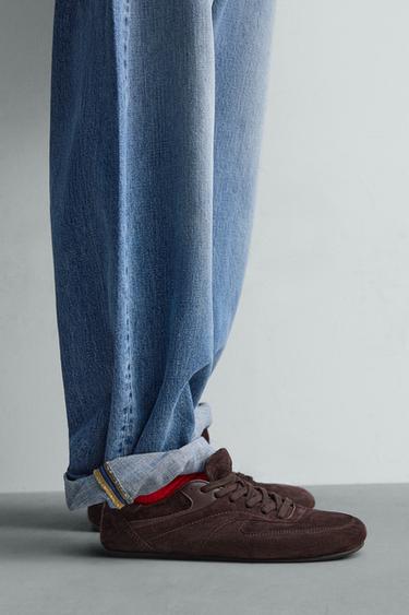 КОЖАНЫЕ КРОССОВКИ — КОРИЧНЕВЫЙ от Zara — изображение 0