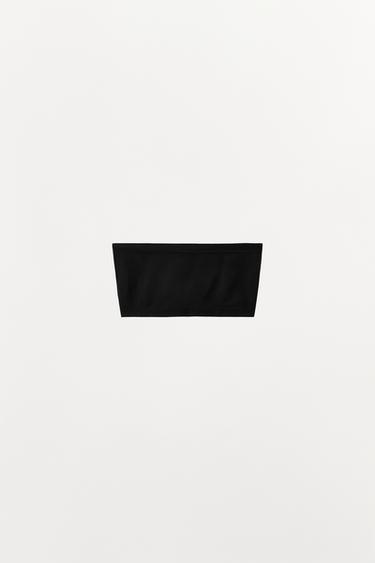 BANDEAU HOSIERY BRALETTE - Black by Zara - Image 4