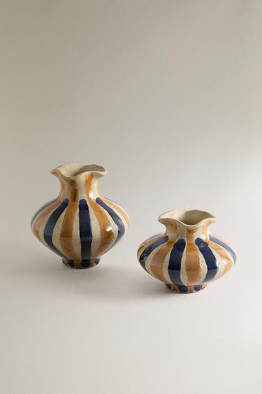 DECORATIVE ROUND CERAMIC VASE - White by Zara - Image 0