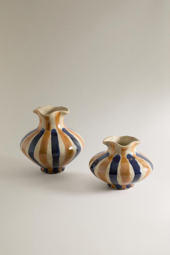 Zara DECORATIVE ROUND CERAMIC VASE - 白色 - 圖片 0