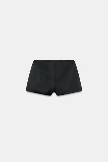 SHORTS MINI SATINADO - Negro de Zara - Imagen 0