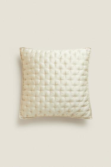 PLAIN CUSHION COVER FOR QUILTS WITH KNOTS - Cava by Zara