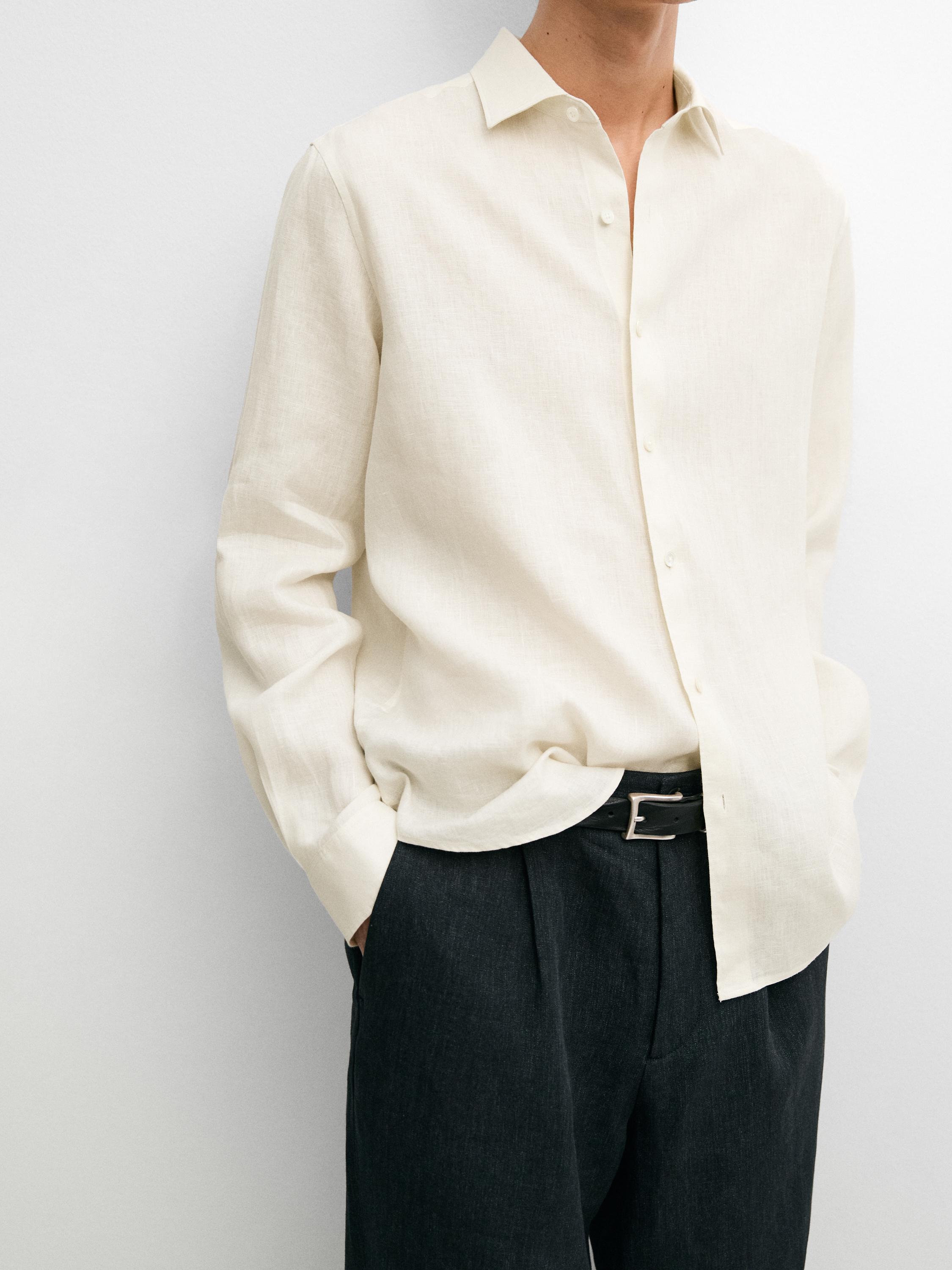 Extra fine regular fit linen shirt