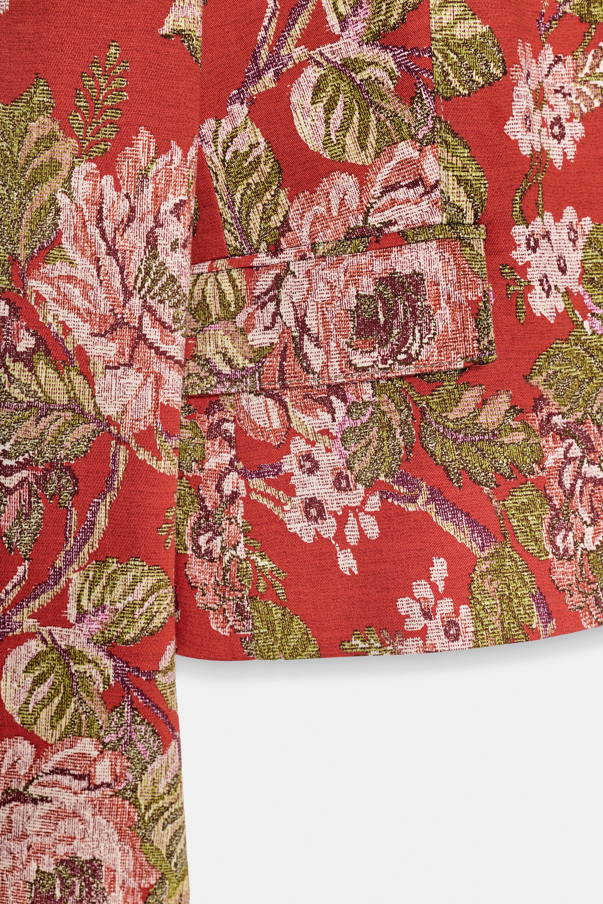 Женские пиджаки Zara FLORAL PRINT BLAZER — фото 9