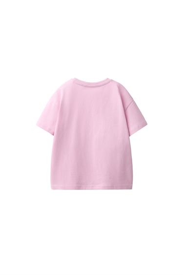 EMBROIDERED HEART PLAIN T-SHIRT — Pink 2