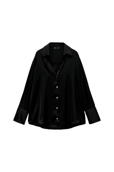 FLOWY SATIN EFFECT SHIRT