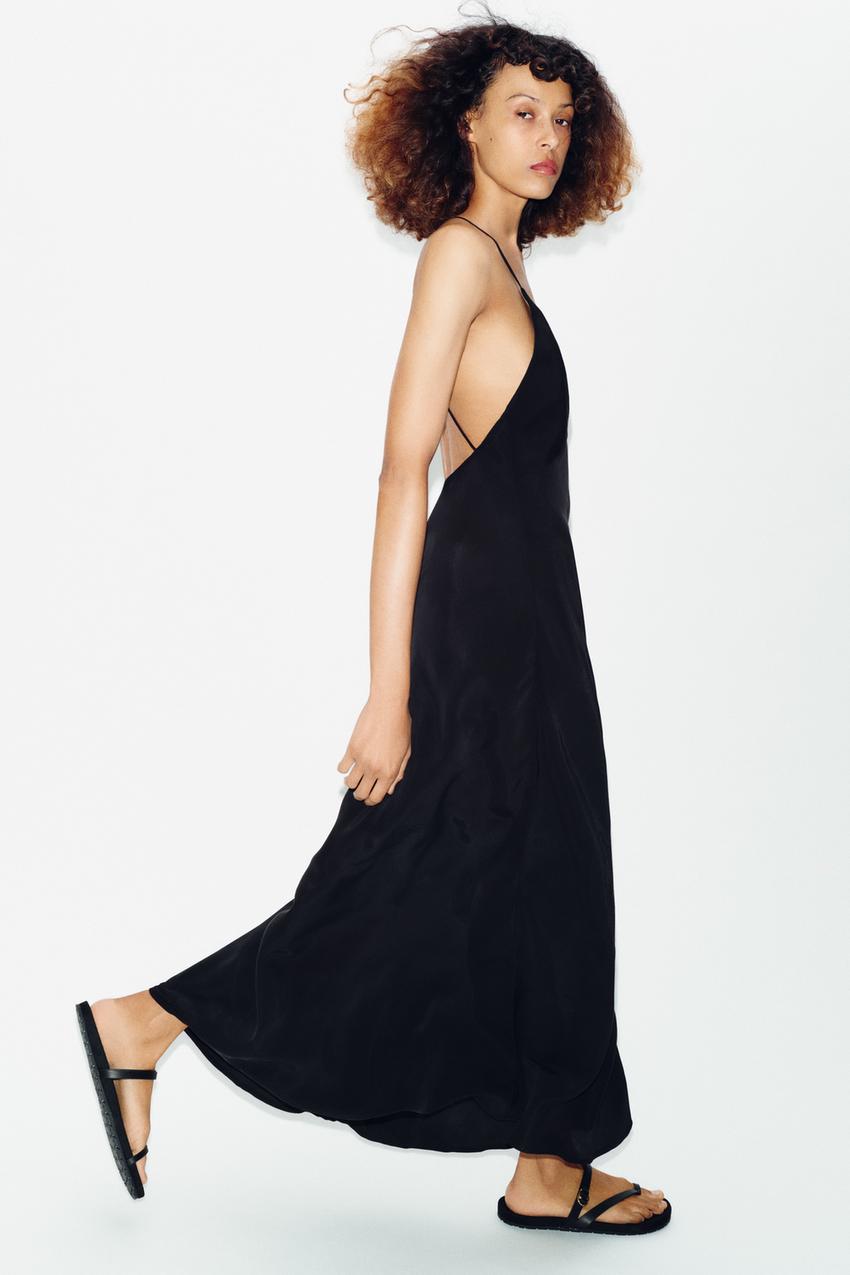 FLAT LEATHER STRAP SANDALS - Black | ZARA United States