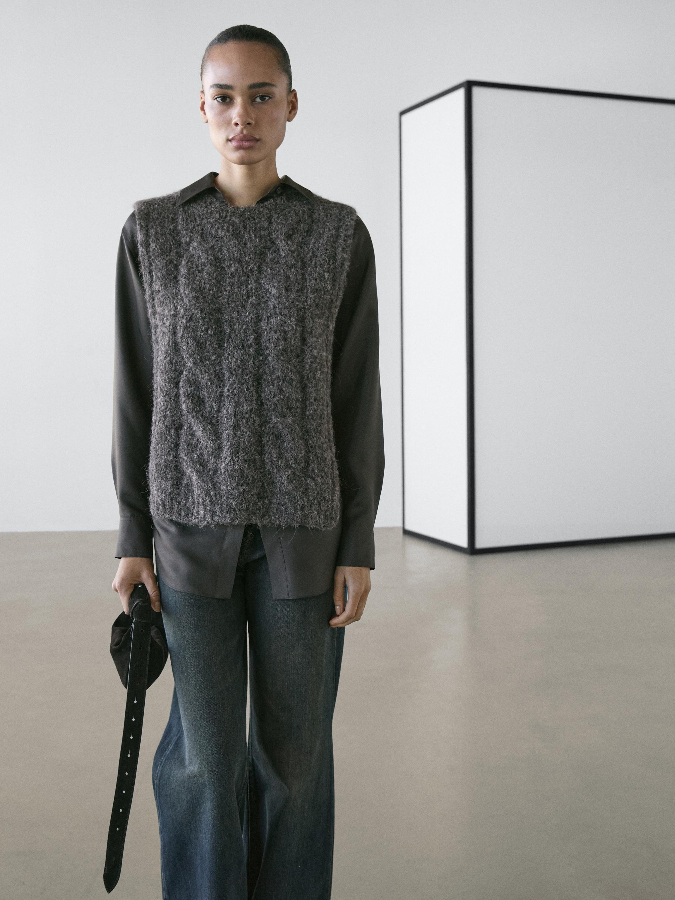 Plastron en alpaga mélangé