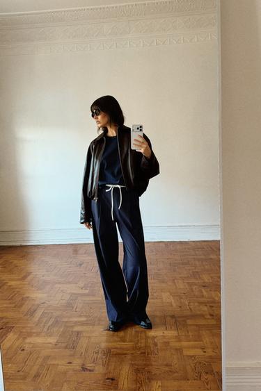 WIDE-LEG TROUSERS WITH DOUBLE WAISTBAND - Stripes by Zara - Image 3