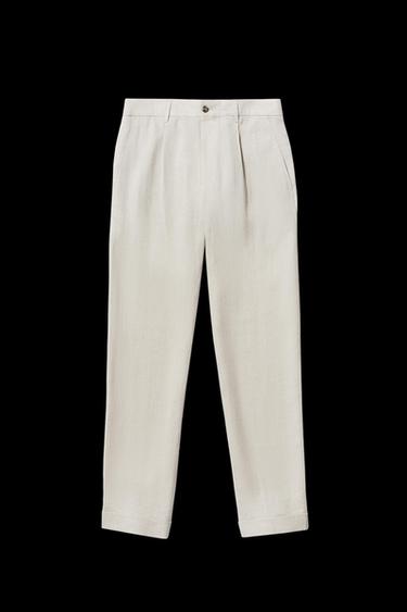 100% LINEN SUIT TROUSERS - Sand by Zara