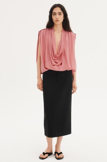WILLY CHAVARRIA X ZARA WOOL BLEND PENCIL MIDI SKIRT - Black by Zara