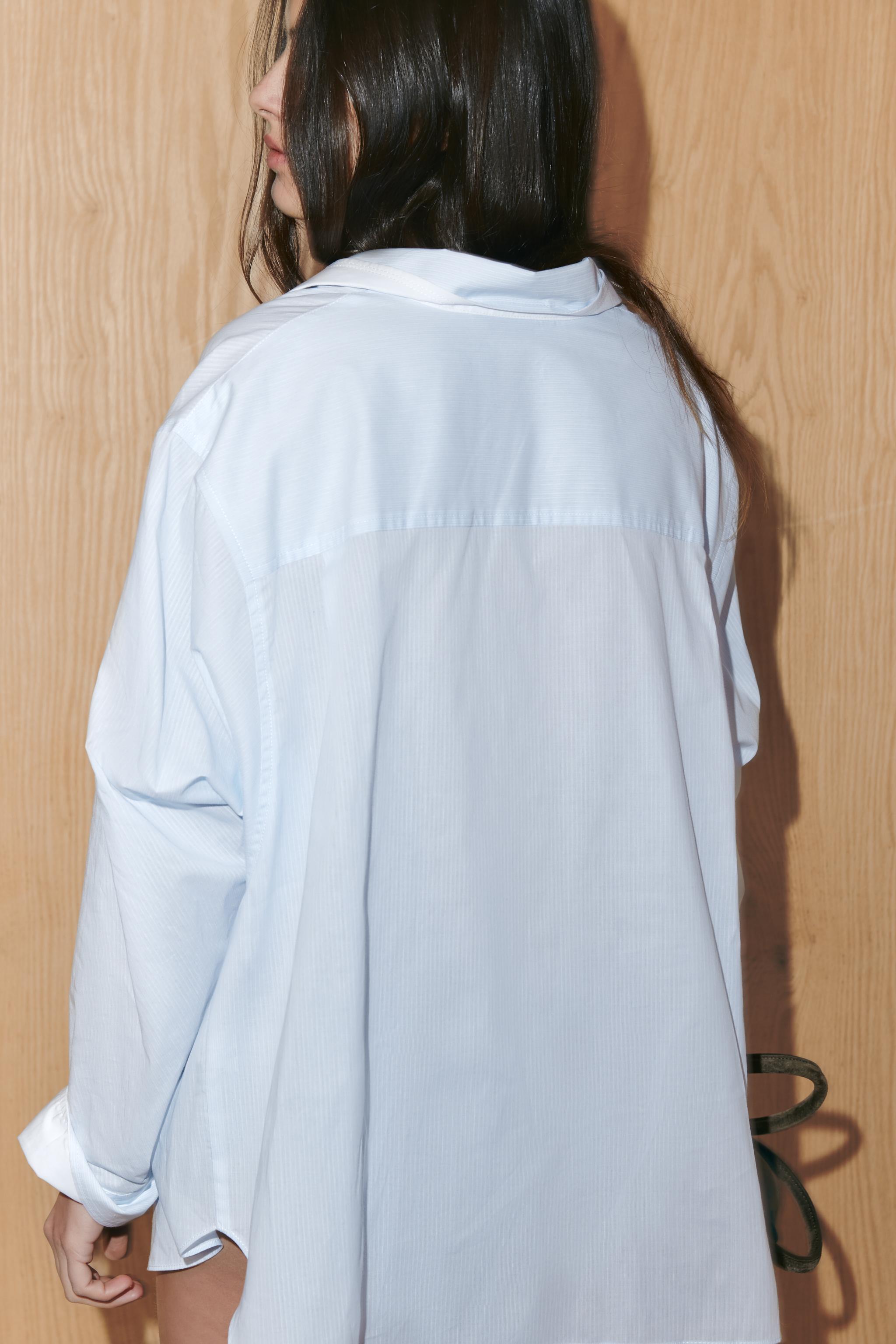 CHEMISE OVERSIZE RAYURES MANCHES CHAUVE-SOURIS