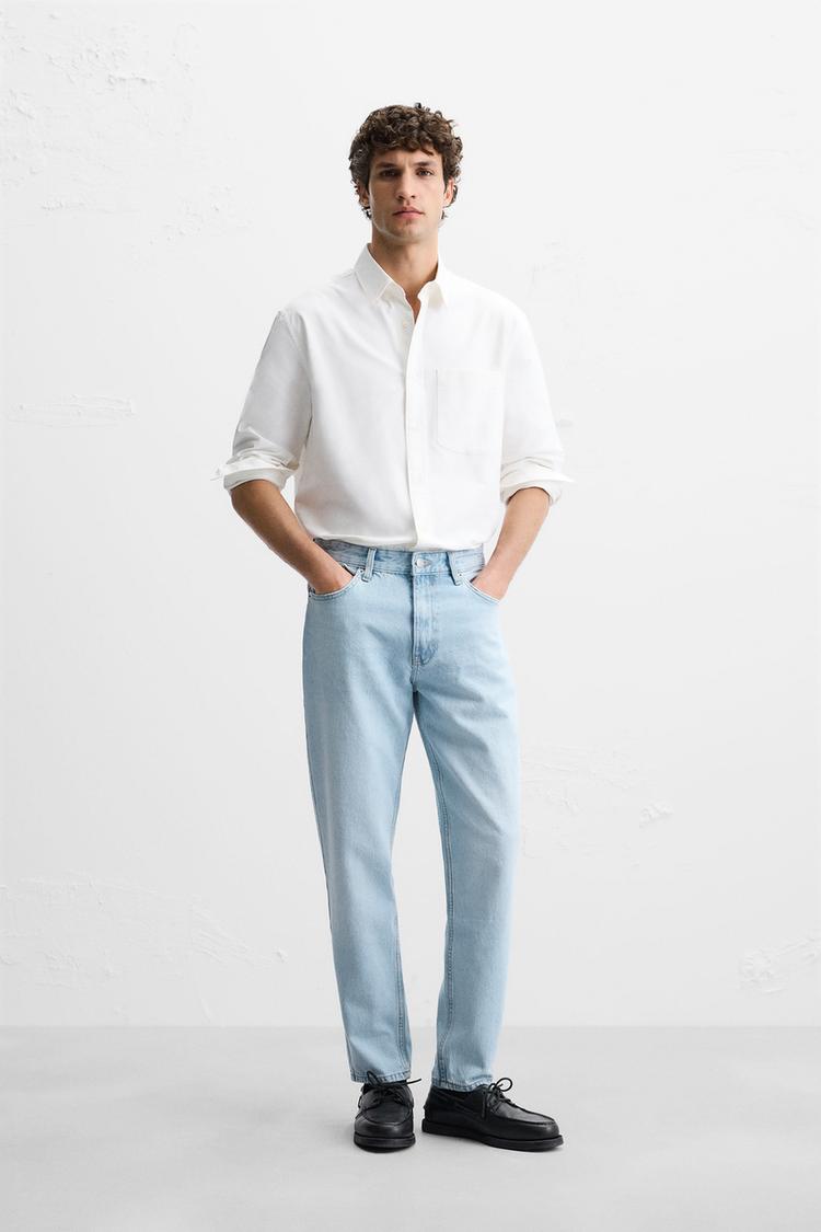 Jeans Pantaloni Zara 2021 Straight Leg Zara Jeans Gamba Larga Jual